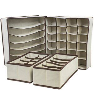 Sorbus | Foldable Drawer Dividers Set of 4 in Beige